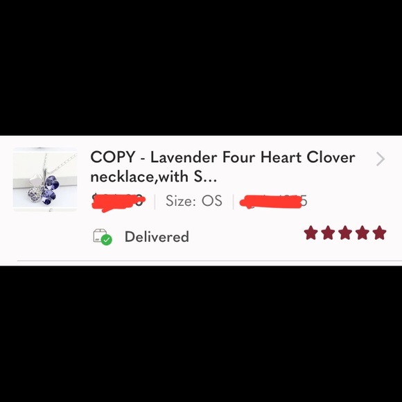 (Last 1) Red Four Heart Clover necklace with crystal elements - Picture 9 of 9